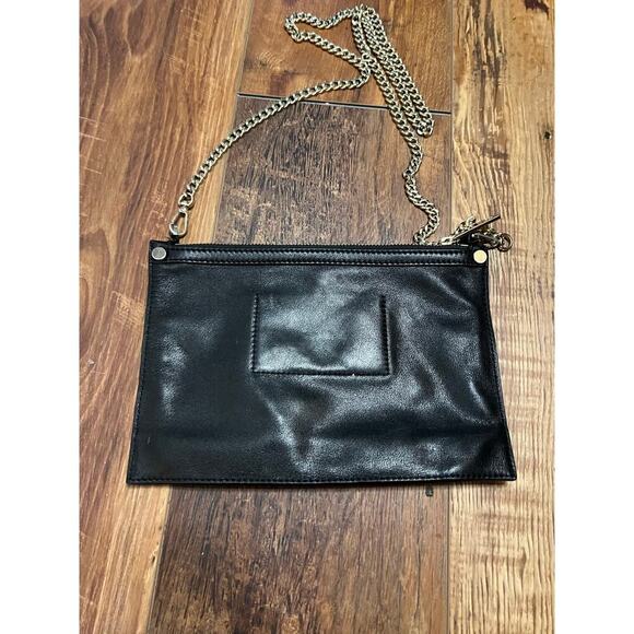 Helen Kaminski Black Leather Clutch Handbag Gold Chain Shoulder Bag - Picture 4 of 10